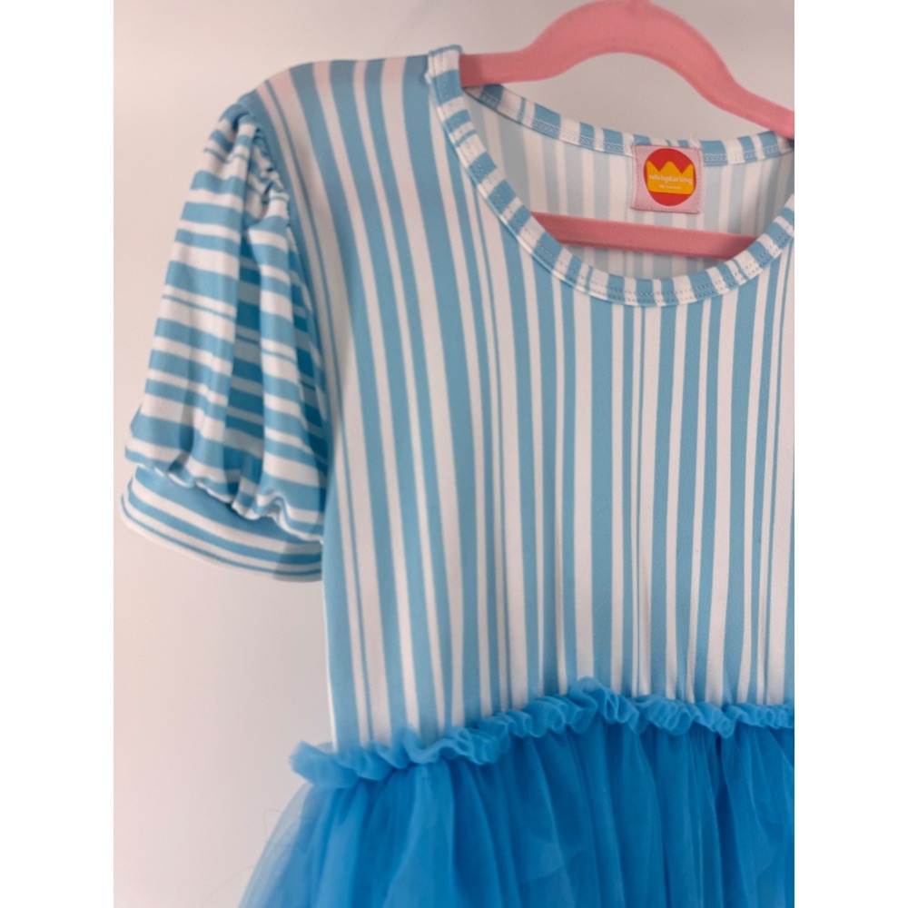 Dapper Dans Tulle Skirt Striped Dress Kids 9 10 Blue Dans Disney - Picture 2 of 6